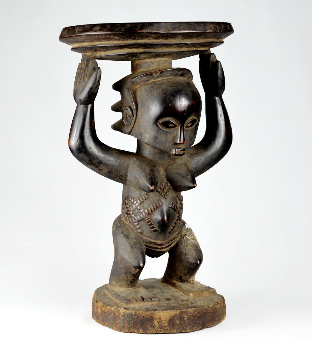 SOLD / SOLD! MC1422 Kipona Caryatid Stool LUBA Shankadi Stool Congo DRC