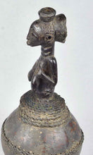 MC1899  Belle calebasse Kabwelulu LUBA demi figure fétiche divination Congo Rdc