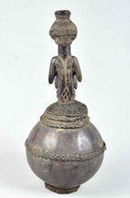 MC1899  Belle calebasse Kabwelulu LUBA demi figure fétiche divination Congo Rdc