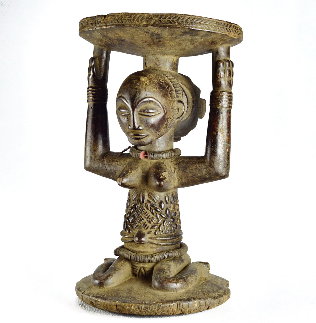 VENDU / SOLD ! MC1426 Superbe Tabouret à Caryatide Luba  Stool Congo Rdc