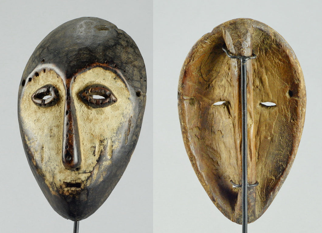 VENDU / SOLD ! MC1430 Rare Masque à poignée Lega culte du Bwami rare Mask with Handle