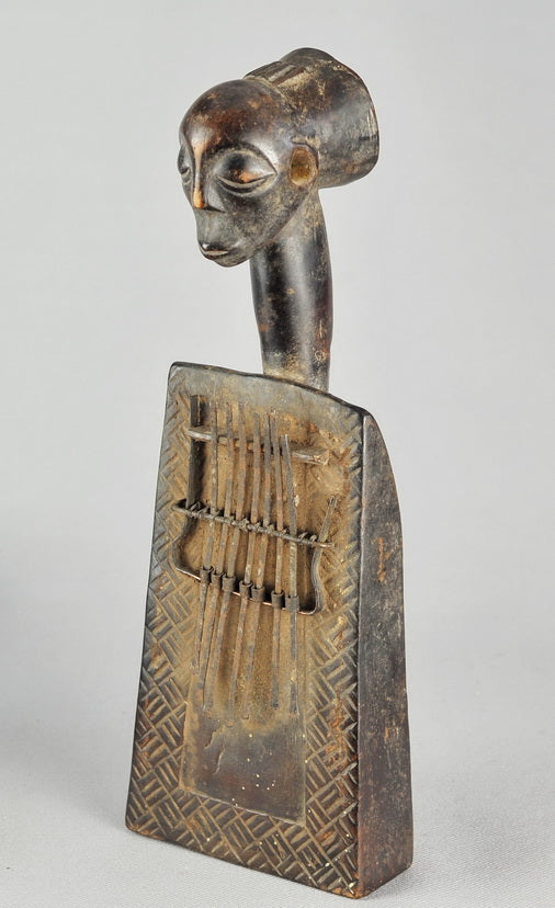 VENDU / SOLD ! MC1226 Lamellophone Luba Thumb Piano Sanza African Musical Art