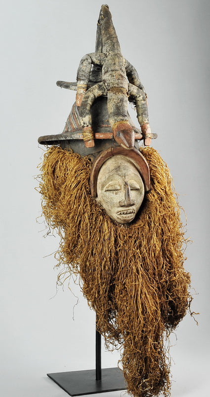 Plus disponible / No more available !  Masque d'initiation Yaka Congo Rdc PROVENANCE Bayaka Mask FB010