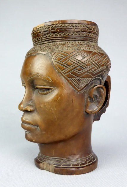 VENDU / SOLD ! Coupe à vin de palme anthropomorphe KUBA Congo Palm Wine Cup MC0973
