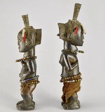 VENDU / SOLD ! MC1612 Paire de statuettes fétiches LUBA Mankishi pair Figure Congo Rdc