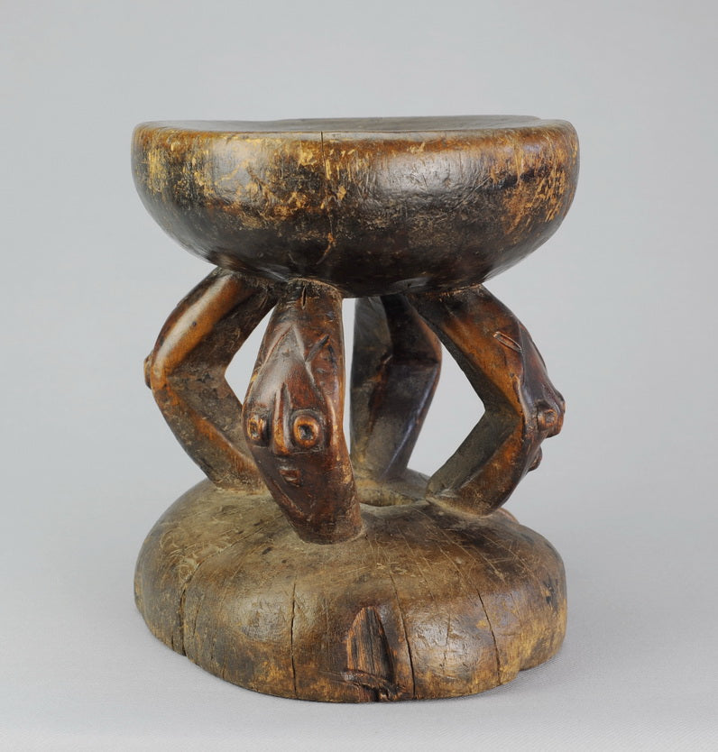 VENDU / SOLD ! MC0946 Beau tabouret africain PENDE Bapende Congo African Seat Stool