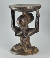 VENDU / SOLD ! MC1331 Superbe Tabouret à caryatide LUBA stool Congo Rdc