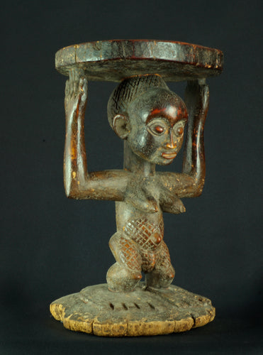 MC1860 Tabouret à caryatide Luba Kanyok Congo Rdc caryatid stool