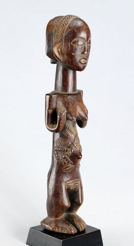 VENDU : SOLD ! MC1703 Belle Statue africaine 35cm LUBA Female Figure Congo DRC African Tribal Art