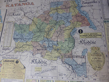 VENDU / SOLD ! RARE CARTE DE L'ETAT DU KATANGA 1960 DRESSEN Congo map éphèmère pays du bonheur MC0260